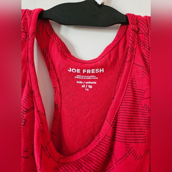 Joe Fresh Kid's Maple Leaf Printed Canada Red Tank Top size 14 extra large xl - Picture 2 of 6